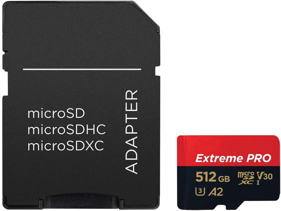 512GB Extreme Micro SDXC UHS-I Memory Card with Adapter - Up to 190MB/s (Used)